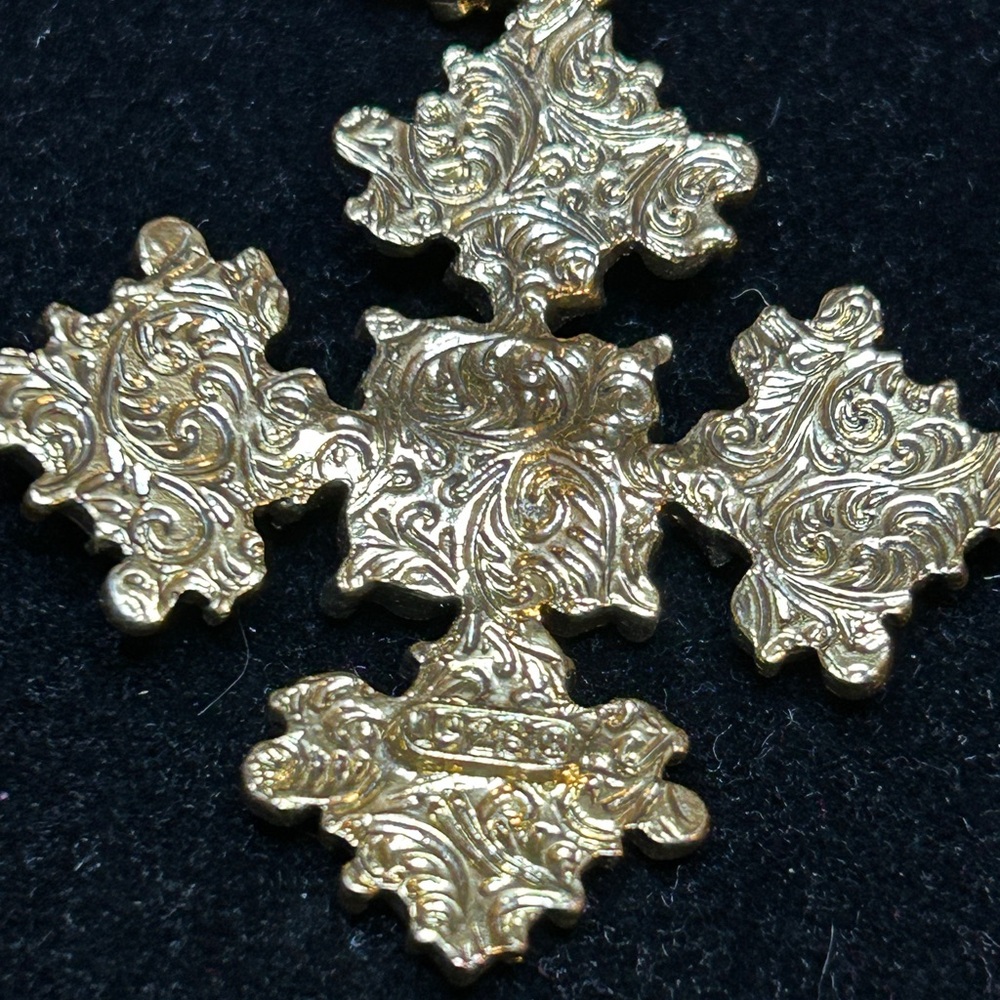 1928 Gold CrossNecklace with Pink and Red Accents - Picture 5 of 8